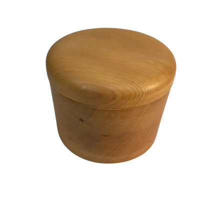 Huon Pine Round Trinket Box Approx 8.5 x 6.5cm