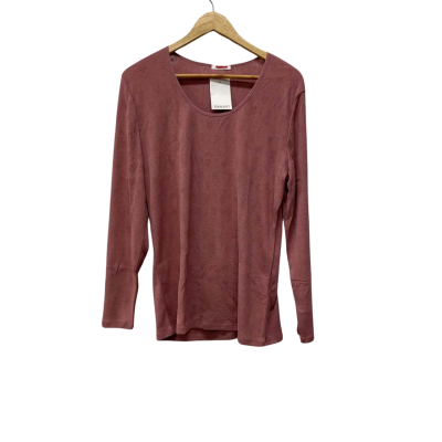  Damart  Size 16 / XL Thermolactyl Little Hearts Long Sleeve Top Dusky Rose/Pink  