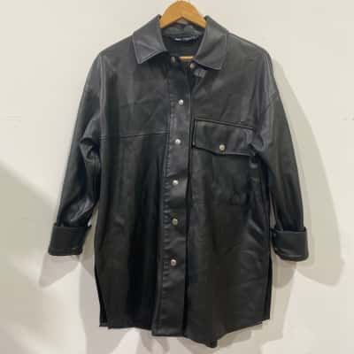 Zara Womens  Size 5 Biker Jacket Black  
