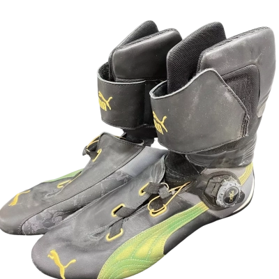 Puma Mens  Hi-top Motorsport Boots Size 11 Black  / Green 