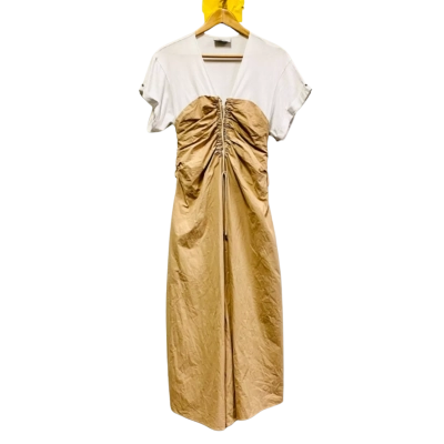 Phillip Lim, Size S, White / Brown, Short-Sleeves, Long Skirt Dress
