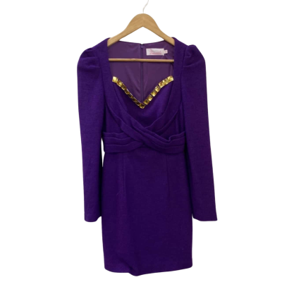  Dabuwawa Womens  Size L Long Sleeve Dress Purple 