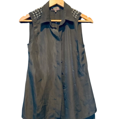 Material World by Madonna Size 8 Black Sleeveless Shirt 