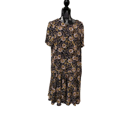 Katies Womens  Size 14 Short Sleeve Dress  Black  / Floral BNWT
