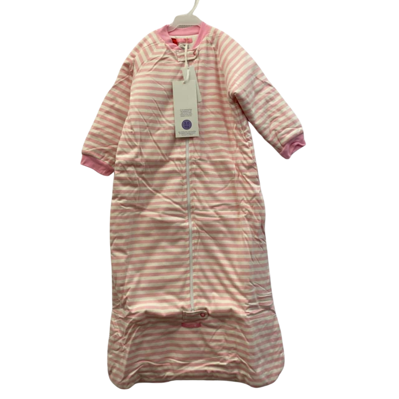 UhOh! Size 2 Pink & White Striped Sleeping Sack