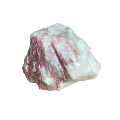 Large raw pink tourmaline and quartz