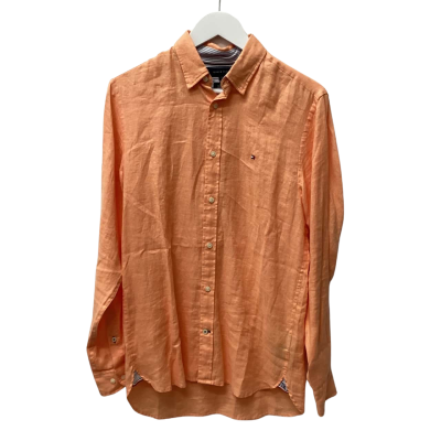 Tommy Hilfiger Mens Size XS Long Sleeve Shirt Orange 