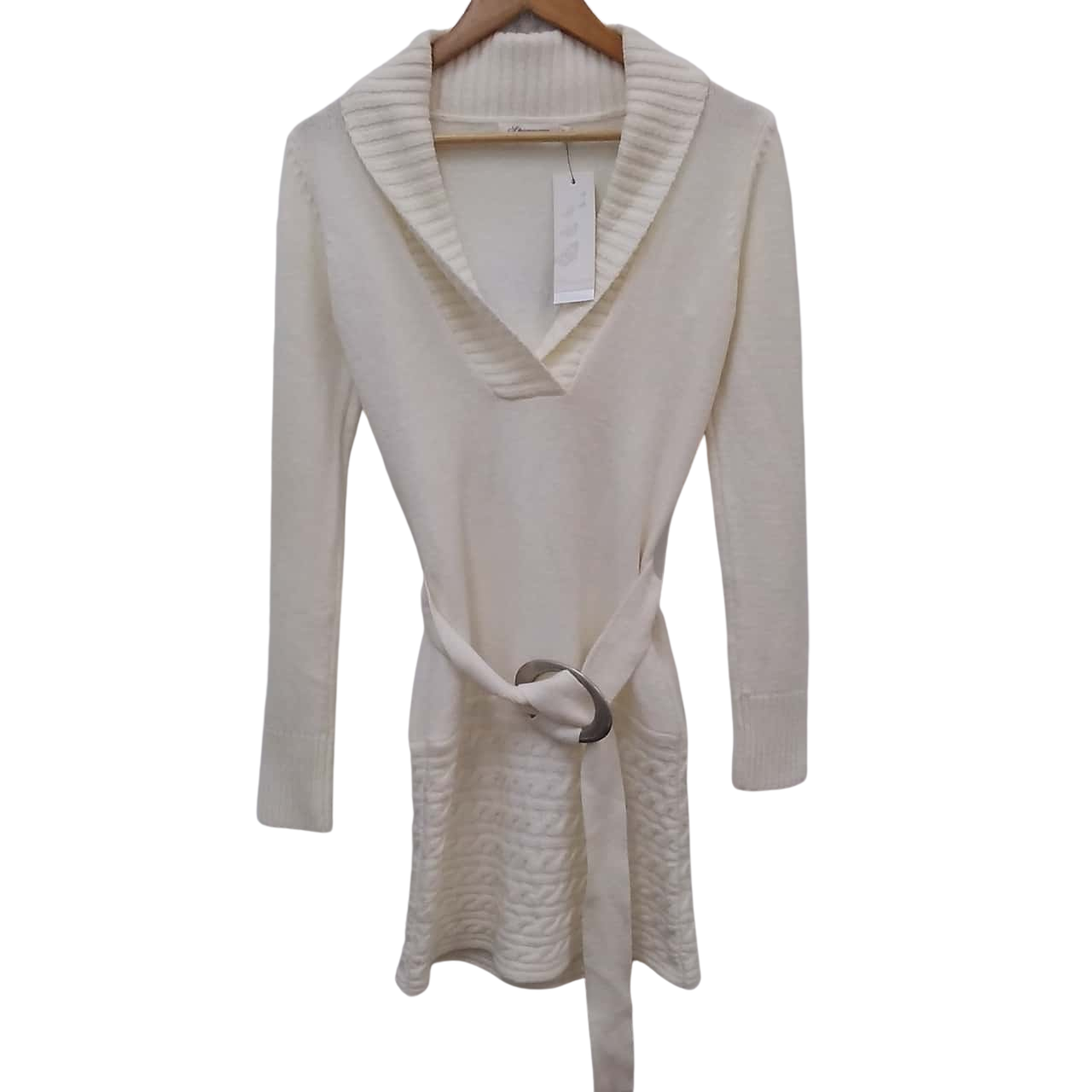 RRP 69 SPICY SUGAR Womens 10 Cream Knit Dress (11, 750)(s)