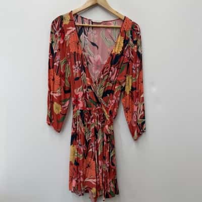 Country Road Size 8 Long Sleeve Playsuit Floral 