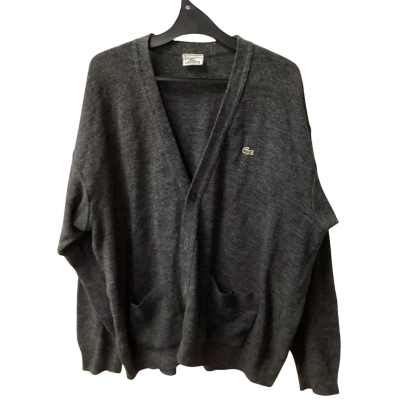 Lacoste Mens  Size L Cardigan Grey woolblend J