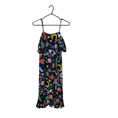 Luke John and Matthew Arnold X Gorman Collaboration Black Dress With Multicoloured Shapes Size 8