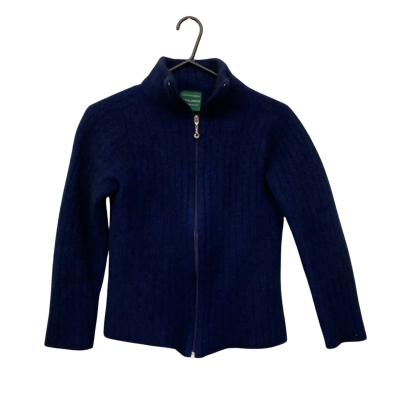 Womens Lothlorian Size M Merino Cardigan Navy Blue 