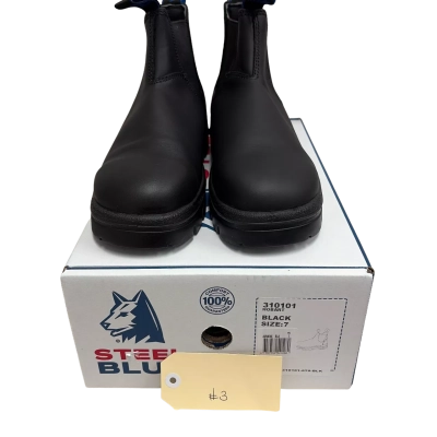  Mens  Size 7 Black Steel cap boots