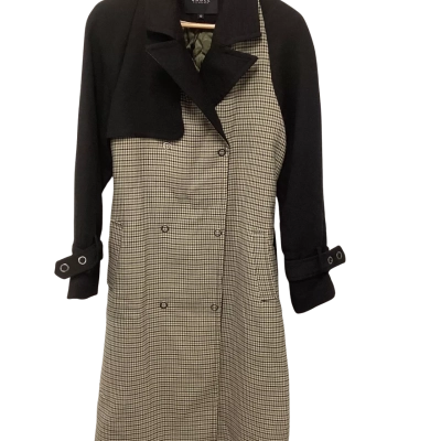 Cable Melbourne Womens  Size 10 Trench Coat Black  / Checked 