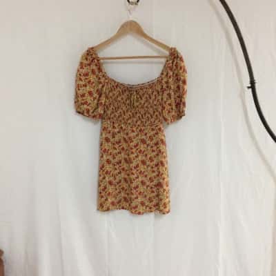 Faithfull The Brand Women's  Size 8 Short Sleeve Dress  Multicoloured 