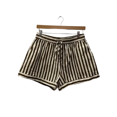 HENRY OSCAR  Womens  Size 12 Bella Shorts Brown / Off White / Striped 