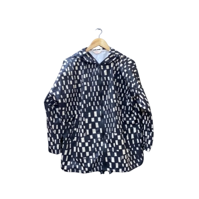 Gorman Size S Raincoat Black/Multicoloured/Off White/Pattern 