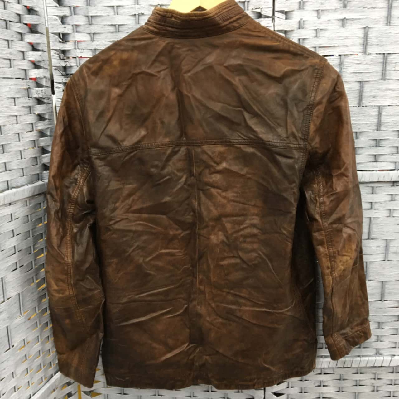Ben Sherman Mens Size S Leather Jacket Brown