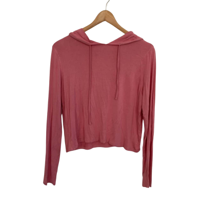 Cotton On Body Womens  Size M Long Sleeve Top with Hood Pink  
