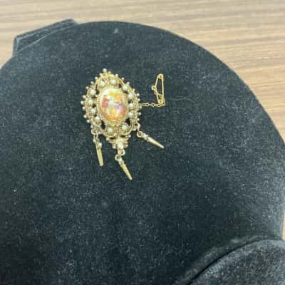  Women's Florenza Brooch Gold coloured with faux pearls