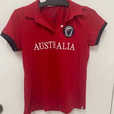 Giordano Womens  Size L 3/4 Sleeve Shirt Red 
