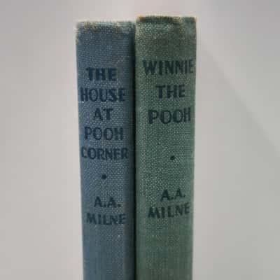 Vintage A.A. Milne Hardcover Book Pair Winnie The Pooh & The House At Pooh Corner Cloth