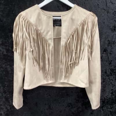 Cotton On Womens Size 12 Beige Fringe Jacket