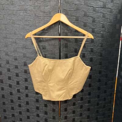 Scanlan Theodore Womens  Size 12 Shoestring Strap Top Brown 