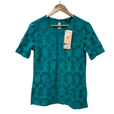 BNWT Liz Jordan Womens Size S Short Sleeve lace bead detail Top RRP $129.95 