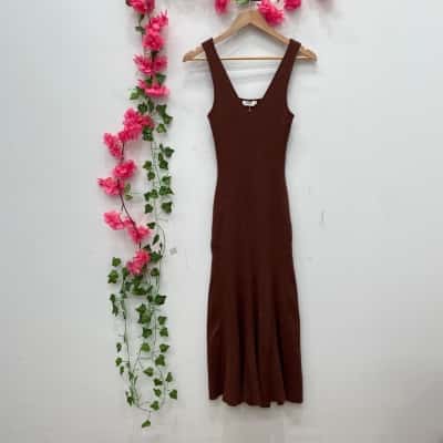 Savel Womens  Size 14 Casual Knit Dress Brown 