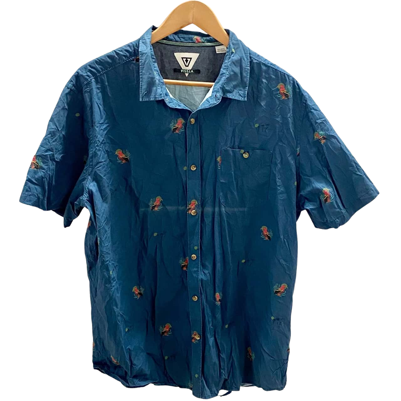 Vissla Mens Shirt Size XXL Blue (s)