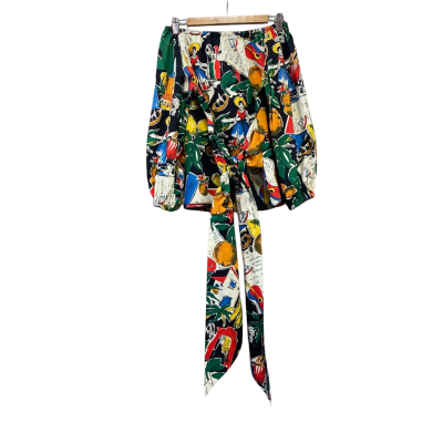 Scanlan Theodore Womens  Size 6 Off-the-shoulder Top Multicoloured 