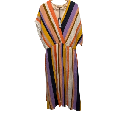 Fate & Becker Womens  Size 18 Short Sleeve Dress  Blue / Orange / Purple / Striped / White / Yellow 