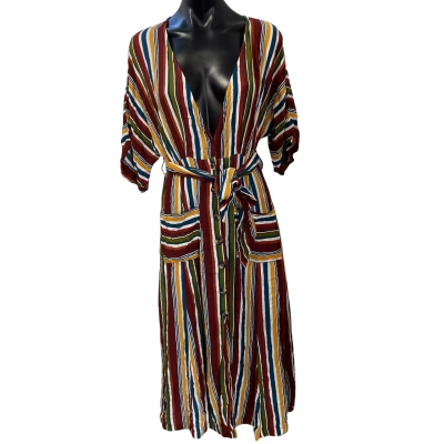 Moon orchid Womens  Size S Casual Dress Multicoloured / Pinstriped 