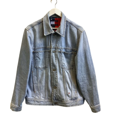 Tommy Jeans Mens  Size S Front Button Denim Jacket Light Blue