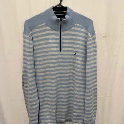  Mens Blue/Grey Striped Top