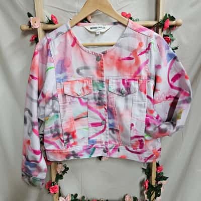 Womens Gorman x Miranda Skoczek Graffiti Denim Jacket Size 10