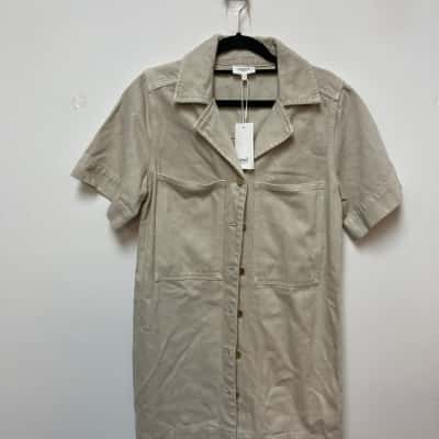 Seed Heritage Womens  Size 8 Shirt Dress Beige 