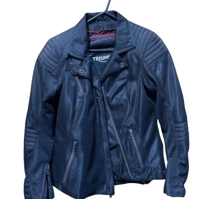 Triumph Motor Cycle Womens  Size XXS Biker Jacket Black  