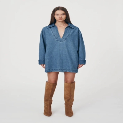 ROWIE MARCO ORGANIC DENIM TUNIC BLUE DENIM SIZE L RRP $239