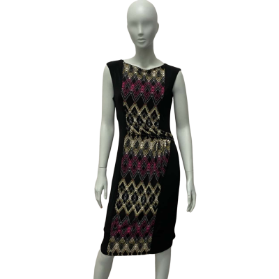 Noni B Womens  Size S Midi Dress / Short Sleeve Dress  Black  / Multicoloured 