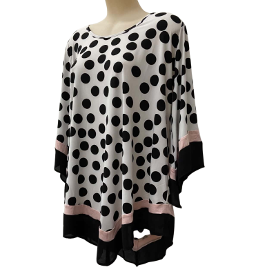 Taking Shape 3/4 Sleeve Spotted Tunic Top Size M