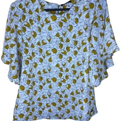  Womens White / Yellow Top Size M