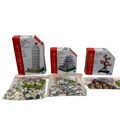 3 Sets Nano Blocks Puzzles - Countries 