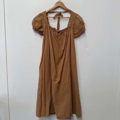 The Lullaby Club Linen Blend  Babydoll Dress - Size S