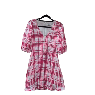 Dissh Womens  Size 6 Midi Dress Pink  / White 