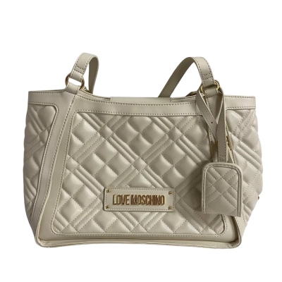 Love Moschino Womens Quilted Handbag Ivory 