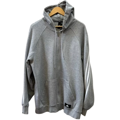 Adidas Mens Size XL Grey Zip Up Hoodie 