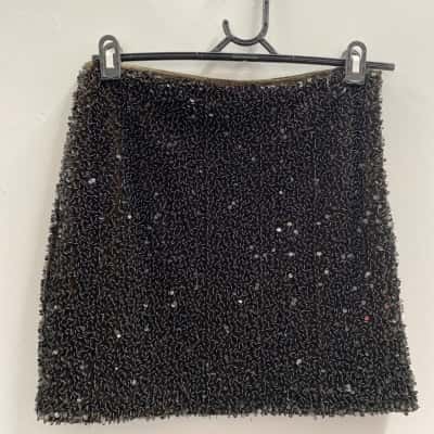 Sass & Bide Womens  Size 6 Sequinned Mini Skirt Brown 