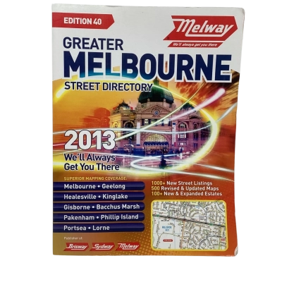 2013 Melways Greater Melbourne Street Directory 40th Edition 